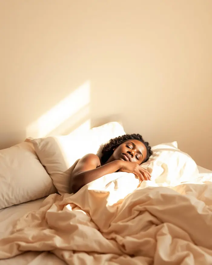 Restful bedroom with soft morning light